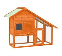 Teenpull Establo para conejos, 140 x 63 x 120 cm, abeto, madera maciza, para animales pequeños, con caño y espacio para dormir, resistente a la intemperie, para exteriores, jardín, roedores, ahorra