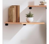 Teenpull Estantería de pared marrón claro, 40 x 50 x 2 cm, madera maciza de roble tratado, diseño rústico, borde natural, alta resistencia para cocina, baño y salón