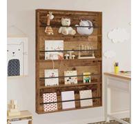 Teenpull Estantería para revistas 2 piezas de madera recuperada de 100 x 12 x 70 cm, soporte para revistas montado en la pared con estantes ajustables para salón, oficina, pasillo, orden y