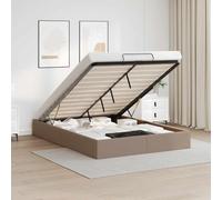 Teenpull Estructura Cama otomana abatible 140x190 cm con Base de láminas y Almacenamiento en Capuchino Ideal para dormitorios con Soporte de colchón y Mecanismo Elevador hidráulico para Descanso