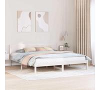 Teenpull Estructura de Cama 200 x 200 cm de Madera Maciza de Pino con cabecera Moderna para Dormitorio Juvenil y Adulto Soporte para colchón Nido abatible fácil de Montar