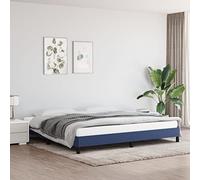Teenpull Estructura de Cama Azul 200x200 cm con Patas robustas y Listones de Madera para Soporte de colchón Compatible con somier, Base, Nido, abatible, tapizado