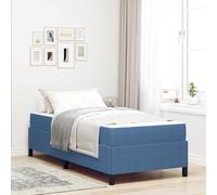 Teenpull Estructura de Cama Azul con colchón, Cama somier de 100 x 200 cm, Base de Tela Transpirable, Estructura de Madera elaborada, Soporte de lámina para Dormitorio
