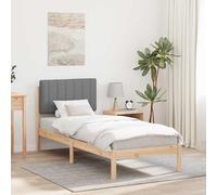 Teenpull Estructura de Cama con Cabecera Tapizada Gris Claro 80 x 200 cm para Dormitorio Juvenil Adulto Infantil con Soporte Sólido y Diseño Moderno para Descansar y Dormir Confortablemente