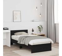 Teenpull Estructura de Cama con cabecero Roble Negro 80 x 200 cm para Dormitorio Moderno Soporte Duradero para colchón de 15 cm de Grosor con Espacio de Almacenamiento bajo la Cama fácil de Montar