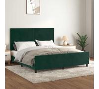 Teenpull Estructura de Cama con cabecero tapizado en Terciopelo Verde Oscuro para colchón de 160x200 cm Cama Nido abatible Soporte para Dormitorio Juvenil y Adulto con Patas robustas y Altura