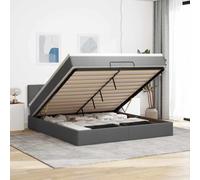 Teenpull Estructura de Cama con cabecero y somier lecho canapé Gris Oscuro 160x200 cm con Almacenamiento abatible y colchón de muelles ensacados para Dormitorio Juvenil o Adulto