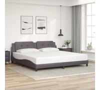 Teenpull Estructura de Cama con cabecero Zadar Gris tamaño 200x200 cm, Base de láminas, Soporte Reforzado, diseño tapizado Moderno, Ideal para Dormitorio Juvenil o Adulto Que Busca Confort y Ahorro