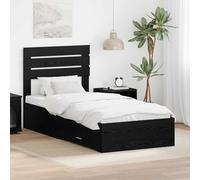 Teenpull Estructura de Cama con cajón y cabecero en Madera contrachapada, Cama somier Base lecho con almacenaje, Soporte para colchón, Plataforma para Dormitorio, Montaje Sencillo y