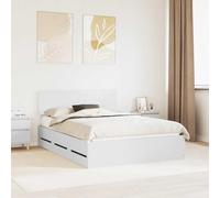 Teenpull Estructura de Cama con cajones 160 x 200 cm, Madera de ingeniería, somier de láminas Fijo, cabecero Ajustable, Almacenamiento Oculto para Dormitorio Moderno, Soporte para Dos Personas