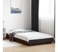 Teenpull Estructura de Cama de Madera de ingeniería Negra 90x200 cm para Dormitorio con Soporte Resistente y diseño Moderno para Descanso y Dormir con Espacio de almacenaje