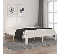 Teenpull Estructura de Cama de Madera de Pino Blanco para colchón de 140x200 cm con Soporte Robusto y Base de Listones, Ideal para dormitorios Juveniles, Adultos o Infantiles