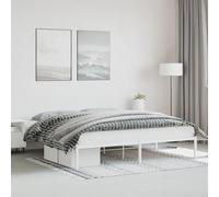 Teenpull Estructura de Cama de Metal Blanca 200x200 cm con Espacio de Almacenamiento Soporte para colchón Cama Nido Cama abatible para Dormitorio Juvenil o Adulto diseño clásico