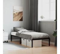 Teenpull Estructura de cama de metal negro 75 x 190 cm para dormitorio, marco de cama individual estable, marco de acero resistente, base de marco de cama, muebles duraderos para colchones, sin