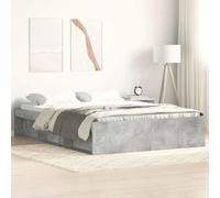 Teenpull Estructura de Cama Gris hormigón 150x200 cm con Espacio de almacenaje y Soporte Resistente para Dormitorio, Cama Nido, Cama abatible, Cama Juvenil o invitado