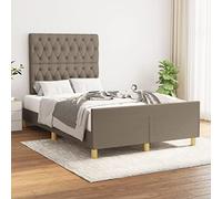 Teenpull Estructura de Cama Gris Taupe 120x190 cm con cabecero tapizado y Luces LED para Dormitorio Juvenil o Adulto Soporte Duradero con láminas de Madera y Base de Listones, diseño Moderno
