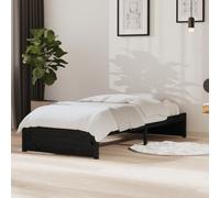 Teenpull Estructura de Cama Individual en Madera Negra 90x190 cm, Base sólida para colchón, Soporte de lámina y Plataforma, Ideal para dormitorios Juveniles, Adultos e Infantiles