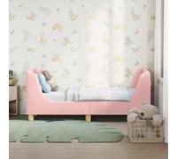 Teenpull Estructura de cama infantil con cabecero rosa de oveja, 70 x 140 cm, somier incluido, madera resistente, bolsillos de almacenamiento, diseño bajo para habitación infantil y dormitorio