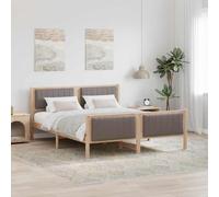 Teenpull Estructura de Cama marrón y Taupe con cabecero, Madera Maciza de Pino, Base de Plataforma para colchón 150 x 200 cm, Dormitorio Interior con