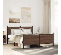 Teenpull Estructura de Cama metálica marrón Roble para Dormitorio con Espacio de almacenaje Soporte para colchón de 180x200 cm y cabecero Funcional diseño Estable y Duradero para Descanso Juvenil y