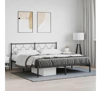 Teenpull Estructura de Cama metálica Negra 183x213 cm con cabecero Robusto Soporte para colchón y Espacio de Almacenamiento para Dormitorio Juvenil o Adulto