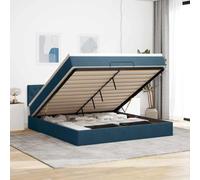 Teenpull Estructura de Cama otomana con colchón Azul Oscuro 160x200 cm Base lecho canapé con cabecero tapizado Soporte de Descanso para Dormitorio Juvenil y Adulto con Almacenamiento abatible