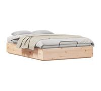 Teenpull Estructura de cama otomana natural de 140 x 200 cm, madera de pino maciza, con espacio de almacenamiento, elevador de gas, cama doble sin somier, para dormitorio, orden y comodidad