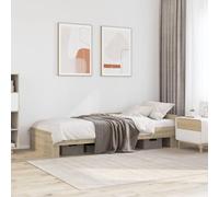 Teenpull Estructura de Cama sin colchón de Madera de ingeniería en Roble Sonoma para dormitorios de 90x190 cm con Soporte de láminas y barandillas Laterales para Mayor Seguridad en hogares y