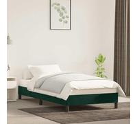 Teenpull Estructura de Cama sin colchón de Terciopelo Verde Oscuro 100x200 cm Base Soporte para Dormitorio Descanso con Patas robustas y Listones de Madera para colchón Nido abatible