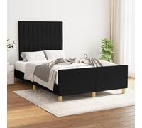 Teenpull Estructura de Cama sin colchón en Tela Negra para Dormitorio de 120x190 cm con cabecero Ajustable Patas Resistentes Base de láminas Soporte para Descanso y Dormir Ideal para hogar y Espacios