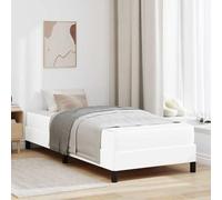 Teenpull Fabric upholstered Bed Frame with Mattress 100 x 200 cm, slatted Base, Wooden Structure, Medium Firmness, Modern Bedroom Support, Durable Sleep Comfort
