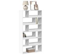 Teenpull Funda blanca para libros de 100 x 33 x 187,5 cm, madera de ingeniería, 12 compartimentos, divisor de salones, gabinete de almacenamiento para salón, oficina, dormitorio, papel y decoración