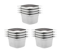 Teenpull Gastronormbehälter GN 1/6 176x162x100 mm Edelstahl 12 Stück warmhaltebehälter Chafing speisenbehälter foodpan Buffet wanne Schale topf Deckel dampftisch bainmarie Catering