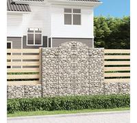 Teenpull Gaviones con arco alto, 8 unidades, hierro galvanizado, 200 x 30 x 180/200 cm, cestas de gaviones estables para jardín, terraza, balcón, con alambre resistente, jardinera y maceta como