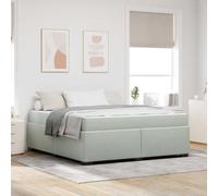 Teenpull Gray upholstered Bed Frame with Mattress, 180 x 200 cm, Velvet and Plywood Base, Fixed Slat Support, Bedroom Use, Medium Firm Foam Comfort for Adult and Guest Rooms