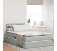 Teenpull Gray upholstered Storage Bed 120 x 200 cm Velvet, Lift up Ottoman Base with headboard, slatted Frame, Mattress Included, Metal Structure, Space Saving Bedroom Sleep Support