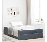 Teenpull Gray Velvet Bed Frame with Mattress, Storage Drawers, Wooden Slat Platform, Medium Firmness, upholstered headboard, Bedroom Set for Adult, Guest, and Youth Indoor Use, Easy Assembly