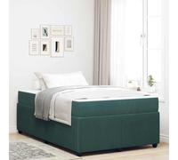 Teenpull Green Dark Upholstered Bed Frame with Mattress, 120 x 200 cm, Wooden Slat Base, Modern Bedroom Platform for Two, Home Sleep Support, Easy Assembly, Indoor Use