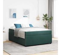 Teenpull Green Dark upholstered Bed Frame with Mattress 160 x 200 cm, Wooden slats, Sturdy Base, Medium Firm Pocket Spring and Foam Mattress for Bedroom Comfort and Daily Sleep