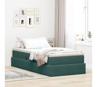 Teenpull Green upholstered Storage Bed with Mattress, Hydraulic Lift Base, Metal Frame, slatted Support, 90 x 200 cm Single Size, Bedroom Space Saving Storage Bed
