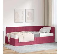 Teenpull Green Velvet Corner Bed Frame with Mattress, upholstered Bed Base, headboard, slatted Support, Platform Structure, Space Saving Design for Bedroom, Guest Room, Adult Sleeping Comfort
