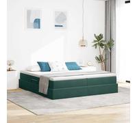 Teenpull Green Velvet Storage Bed Frame with Mattress, 200 x 200 cm Emperor Size, Hydraulic Lift Storage Base, Metal Slat Support, Modern Bedroom Solution for Adult Couples and Organized Spaces