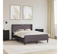 Teenpull Grey Bed Frame with Mattress, 120 x 190 cm, Plywood Structure, LED Strip Lights, USB Powered, upholstered headboard, 2 Person Support for Bedroom Comfort and Modern Indoor Use