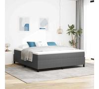 Teenpull Grey Corduroy Box Spring Bed 180 x 200 cm with Pocket Spring Mattress, Wooden Frame, Fixed slats, Indoor Bedroom Support, upholstered Comfort for Adult Rest and Stable Sleep