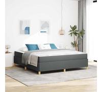 Teenpull Grey Dark upholstered Bed Frame with Mattress, Super King 180 x 200 cm, Wooden Engineered Structure, slatted Base, Storage Support, Modern Bedroom Comfort for Two