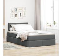 Teenpull Grey LED Storage Bed with Mattress, upholstered Frame, Gas Lift Storage Base, Adjustable headboard, USB Lighting, 120 x 200 cm for Bedroom Space Saving and Organized Indoor Rest