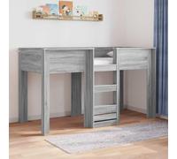 Teenpull Grey Sonoma Kids Bunk Bed 75 x 190 cm Engineered Wood Frame, Modern Bedroom Structure for Small Rooms, Durable Two Tier Sleeping Space with Space Saving Design and Easy Assembly