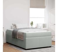 Teenpull Grey upholstered Bed Frame with Mattress 120 x 200 cm Wood Slat Base for Bedroom, Modern Platform Support, Easy Assembly, Indoor Use, 280 kg Capacity, 2 Person Comfort
