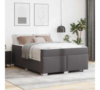 Teenpull Grey upholstered Bed Frame with Mattress, 140 x 200 cm, slatted Base, Wooden Structure, 280 kg Support, Modern Bedroom for Adults, Easy Assembly, restful Sleep