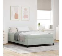 Teenpull Grey upholstered Bed Frame with Mattress, 160 x 200 cm King Size, Engineered Wood slatted Base, Medium Firm Pocket Spring Mattress, Modern Bedroom Support for Two Adults